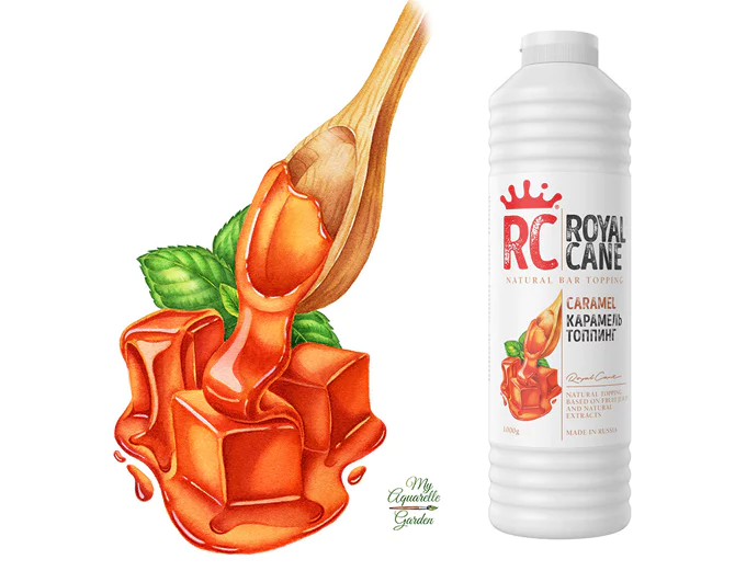 Watercolor illustrations for Royal Cane toppings