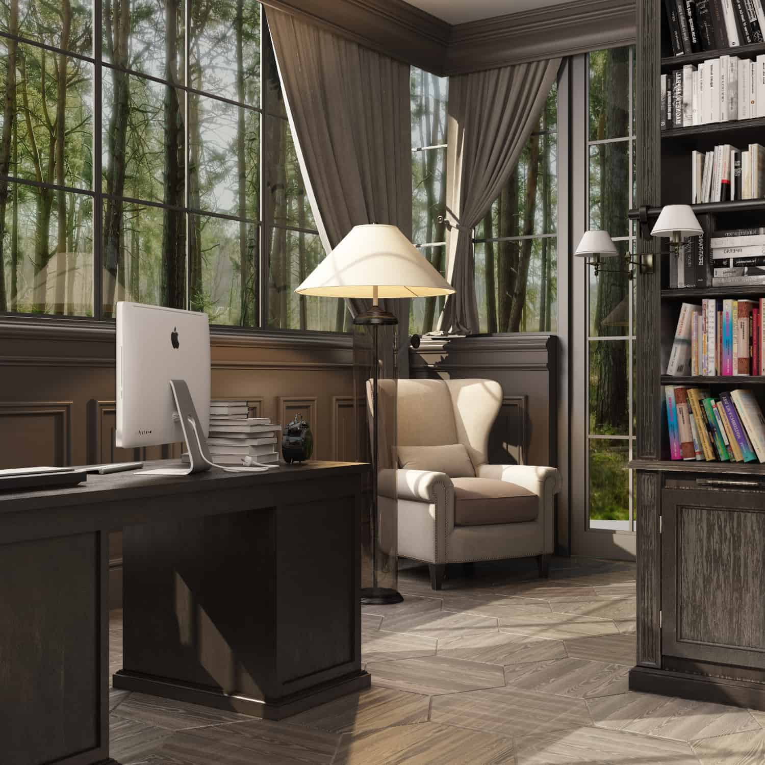 The Office That Opens Onto The Terrace Design Ideas