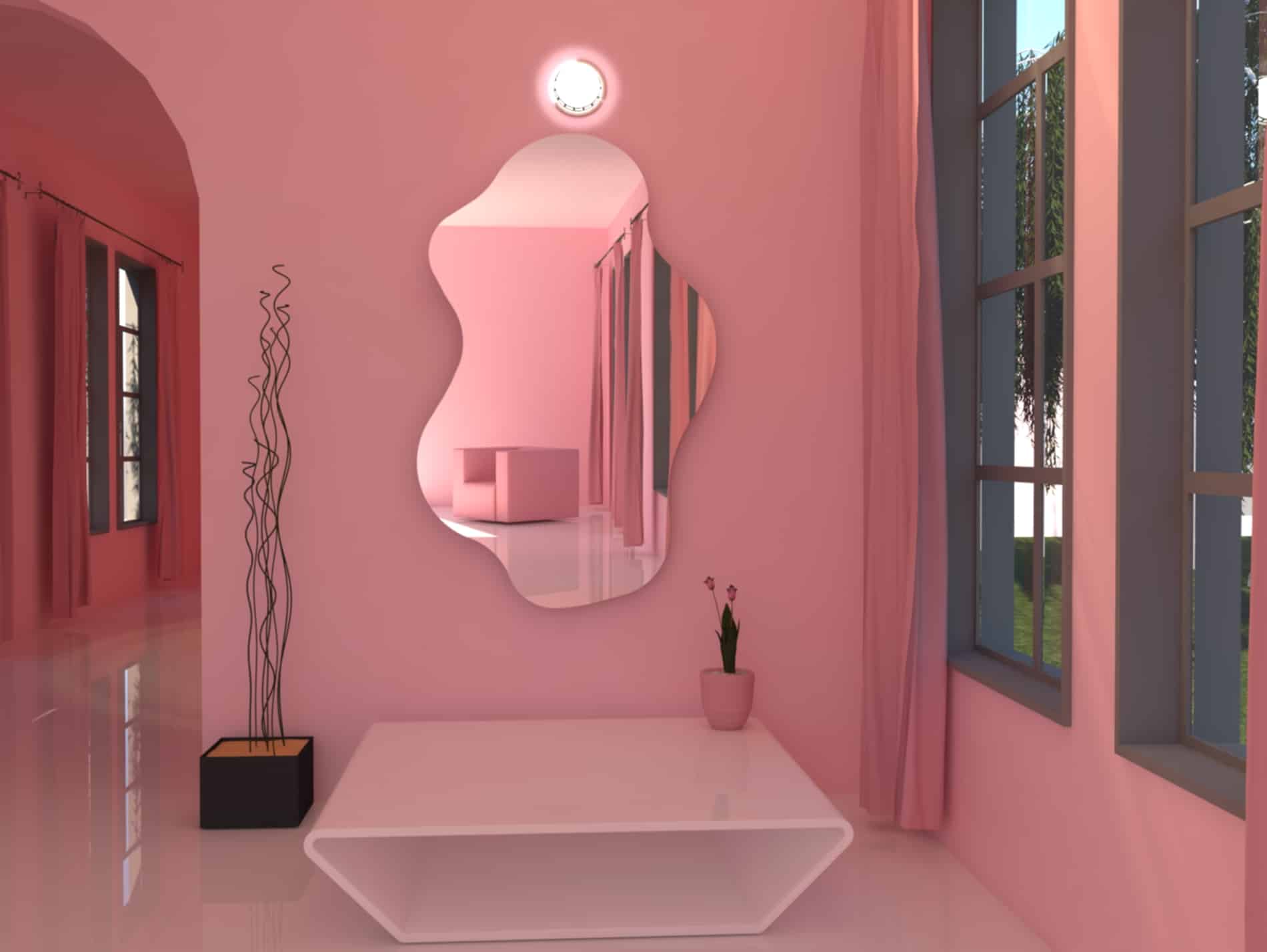 Pink interior space