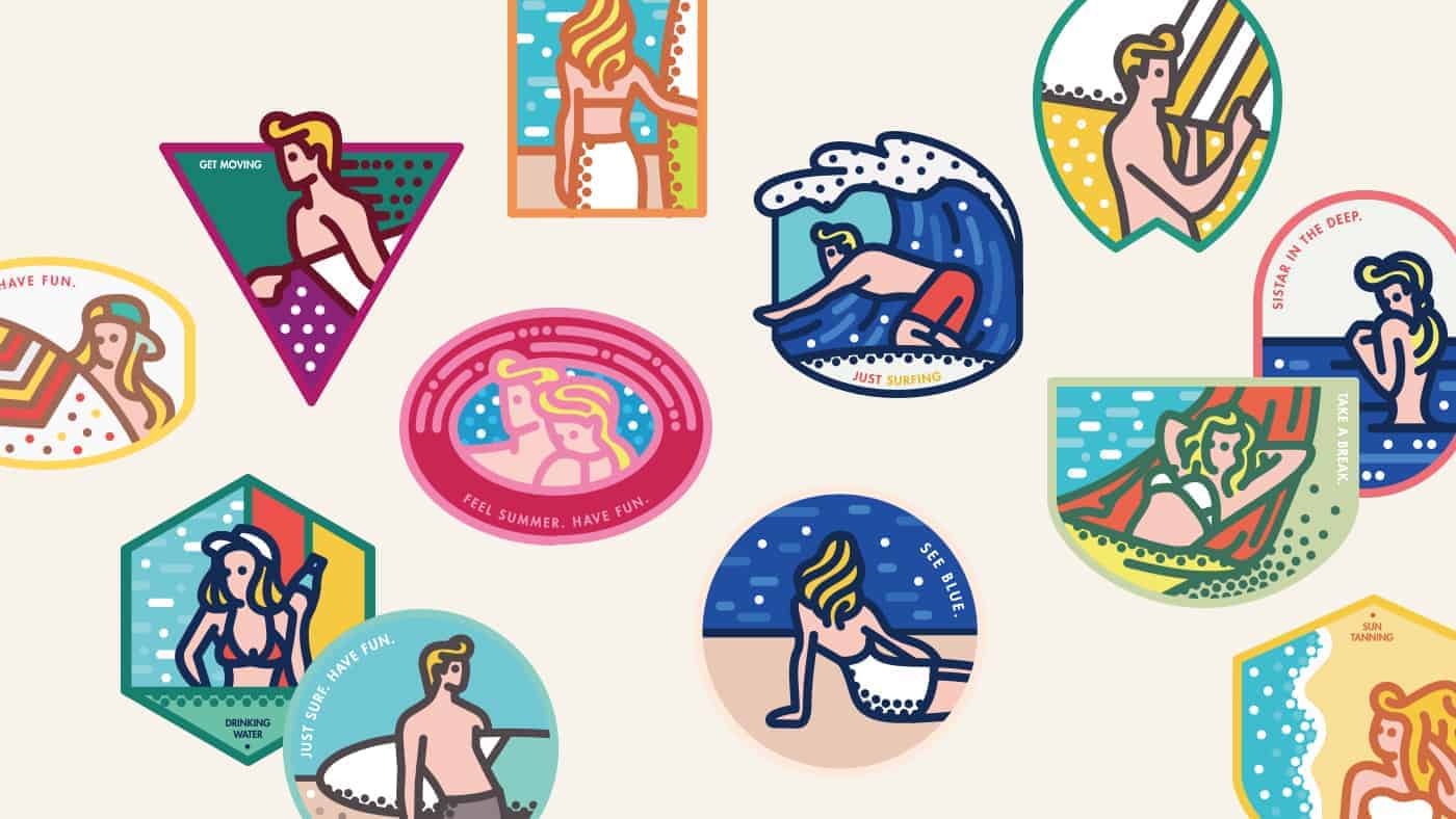Linedeco Beach Sticker  Design  Ideas
